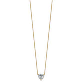 14k 2 carat Certified Lab Grown Diamond VS+ F+ Heart Complete 18 inch Four Prong Pendant Necklace
